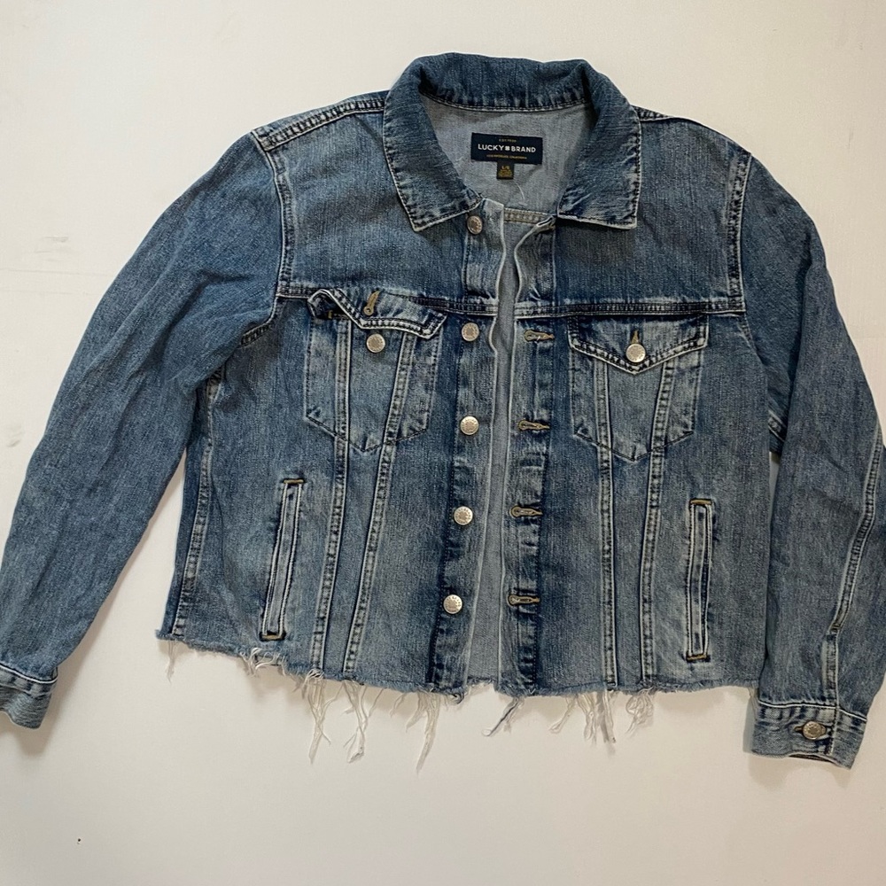 LUCKY BRAND - Denim Jacket with Raw Hem - Size L